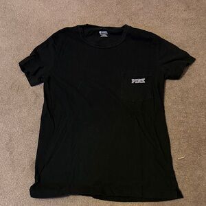 PINK Victoria's Secret Black Short Sleeve Tee